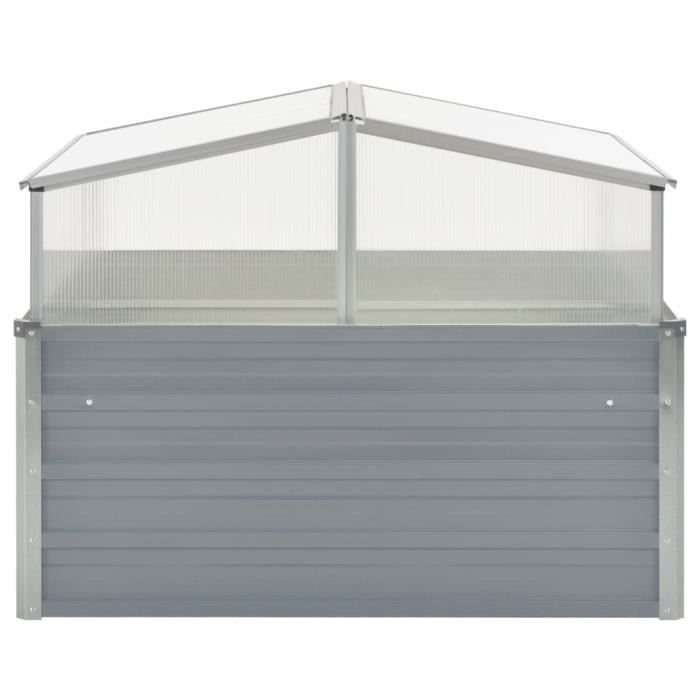 Garden Greenhouse - Galvanized Steel - 100 x 100 x 85 cm - Polycarbonate - Grey