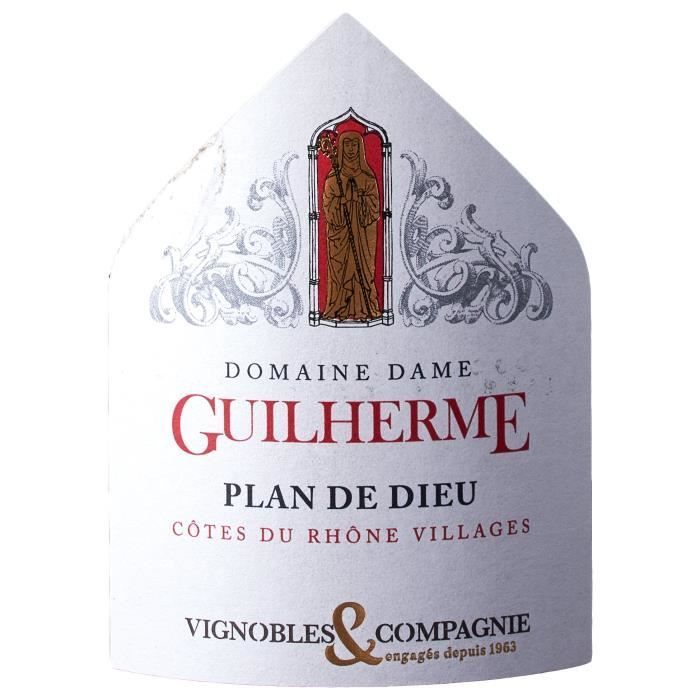 Domaine Dame Guilherme Plan de Dieu 2024 Côtes du Rhône Villages - Vin rouge de la Vallée du Rhône x6