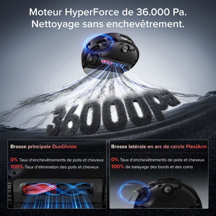 Roborock Saros 20 Sonic Robotstofzuiger, 36.000 Pa zuigkracht, dweilen met 100°C water, VibraRise 5.0, AdaptiLift 3.0 chassis, 7,95 cm, zwart