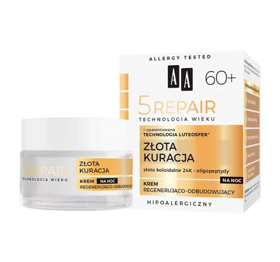 AA 5 Repair Złota Kuracja 60  nocny krem regenerująco-odbudowujący 50 ml