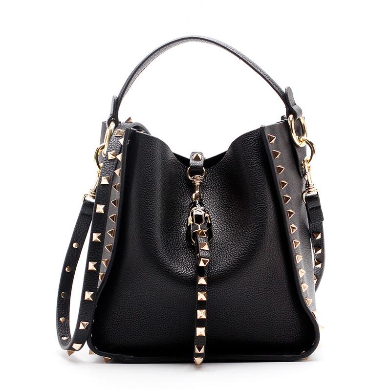 Sacs à main tendance à rivets pour femmes, sacs bandoulière en cuir de vachette véritable de haute qualité, mini sacs bandoulière pour femmes