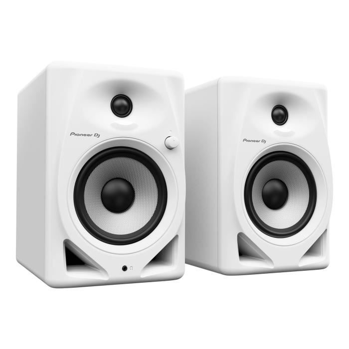 Pair of Pioneer DJ DM-50D-W monitor speakers - Bass Reflex - 2x25W - DJ or Production Mode - White