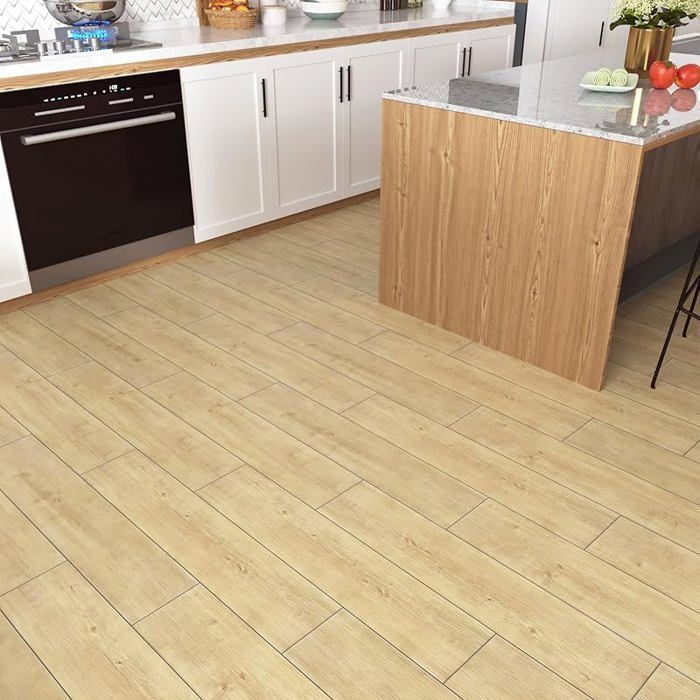 Baldosas autoadhesivas de PVC con efecto madera, color beige y amarillo, para suelos de baños y cocinas, baldosas adhesivas, linóleo con efecto madera, 4 paneles de madera.