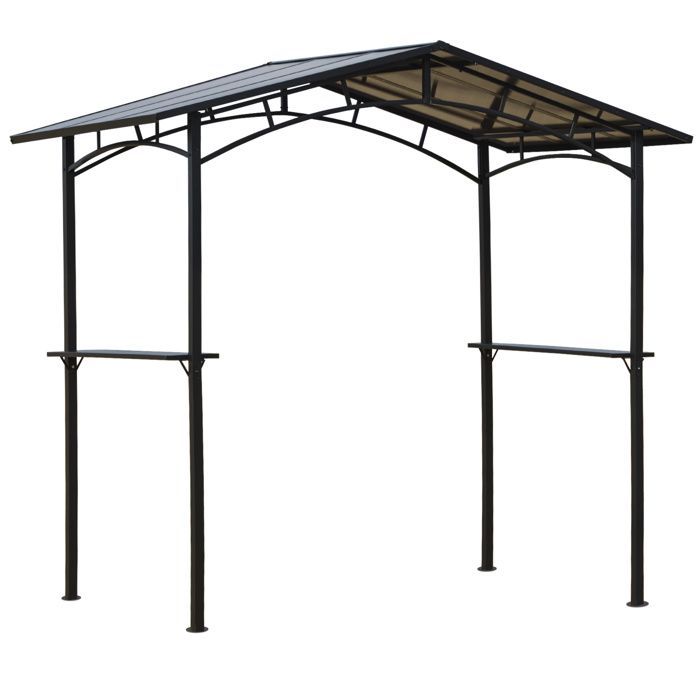 Outsunny - Barbecueoverkapping - Metaal - 246x149x230cm - Zwart