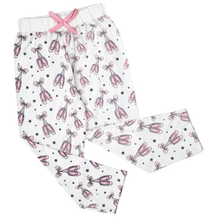Kinderpyjama met dansprint voor meisjes, 2-delige katoenen loungepak/nachtkleding (top en broek) voor kinderen van 2-13 jaar.