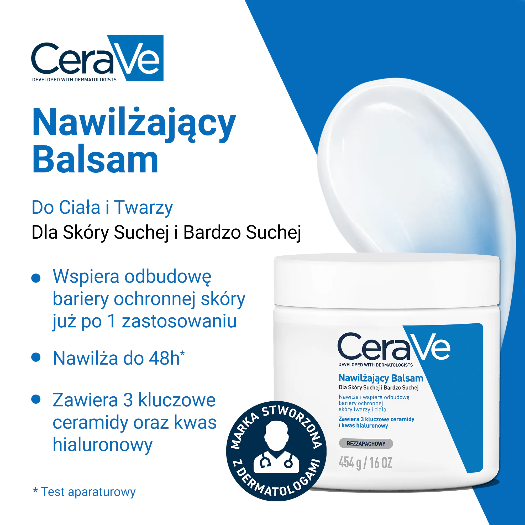 CeraVe Nawilżający balsam do skóry suchej i bardzo suchej, 454 g