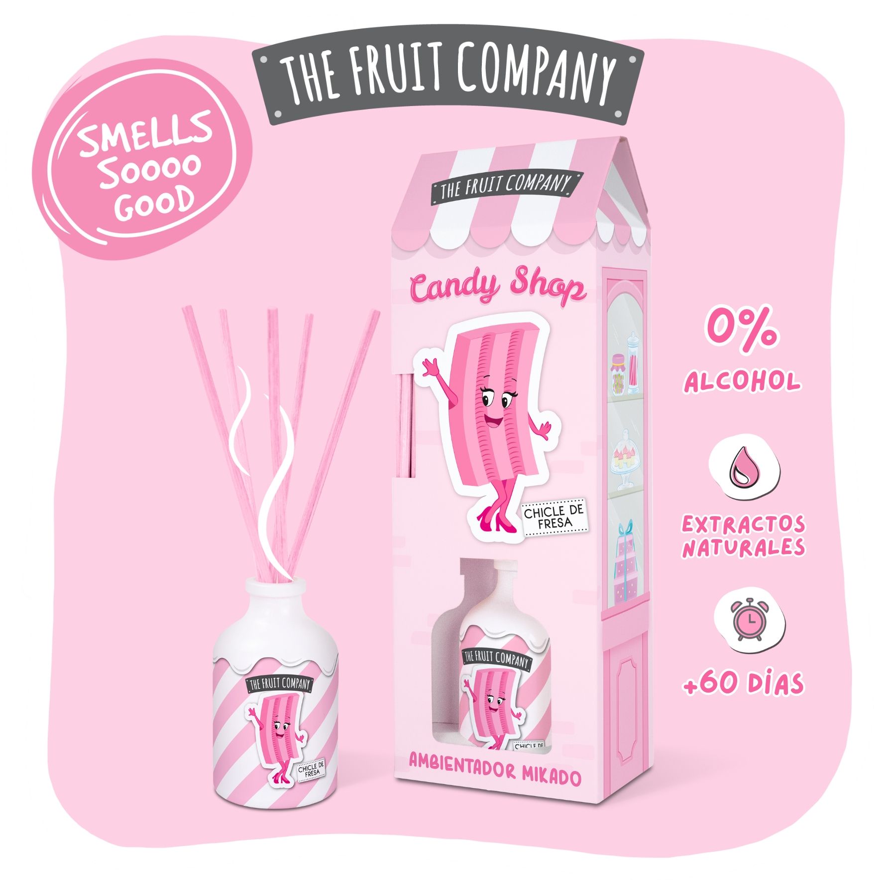 Candy Shop zemeņu burbuļgumijas Mikado gaisa atsvaidzinātājs Gaisa atsvaidzinātāji un sveces