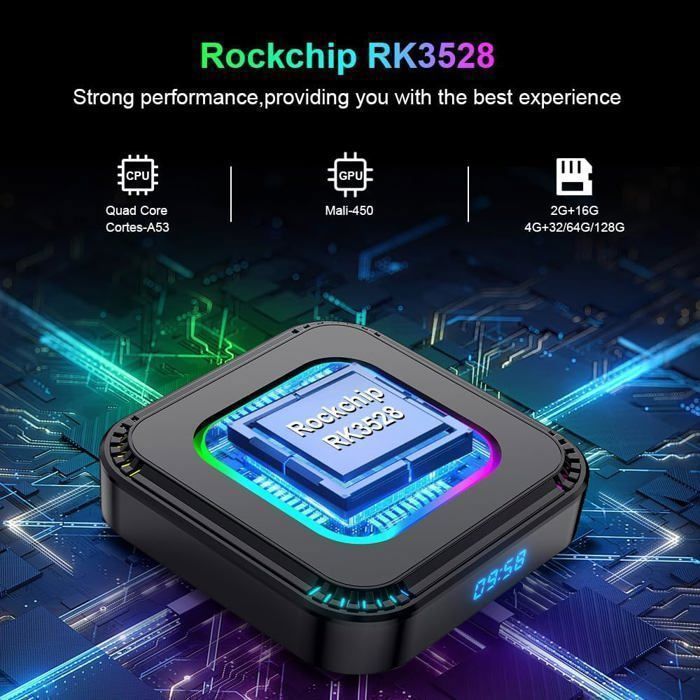 Boitier iptv,Android 13 TV Box Quadcore 4Go+64Go,Support 8K Ultimate HD Smart TV Box, boitier multimédia WiFi 6 BT5.0 100M