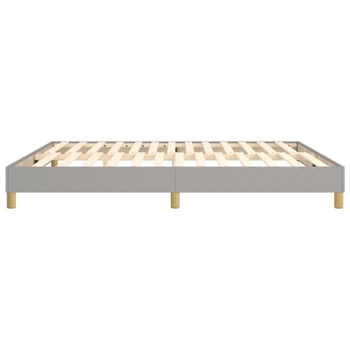 Base de cama de muelles DILWE - Gris claro - 160x200 cm - Tela