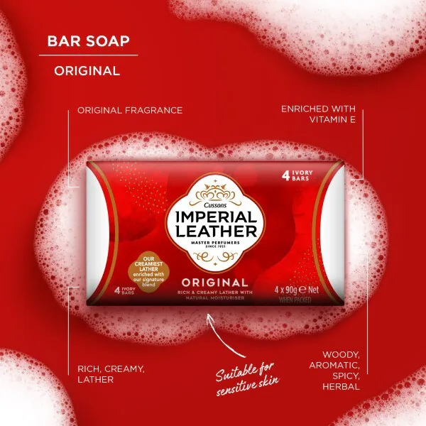 Săpun solid Imperial Leather Original 90g, pachet de 4