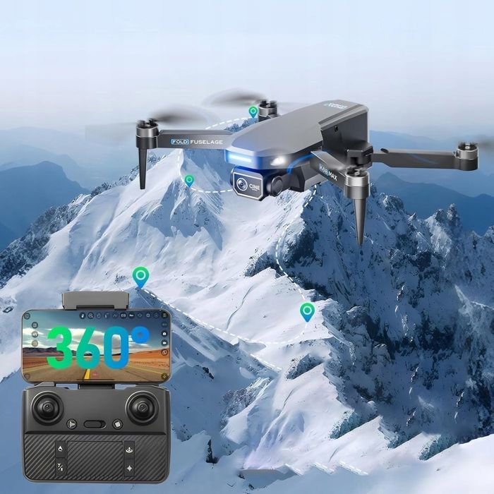 Drone met camera en afstandsbediening, 2 camera's, 3 accu's, geschikt voor beginners.