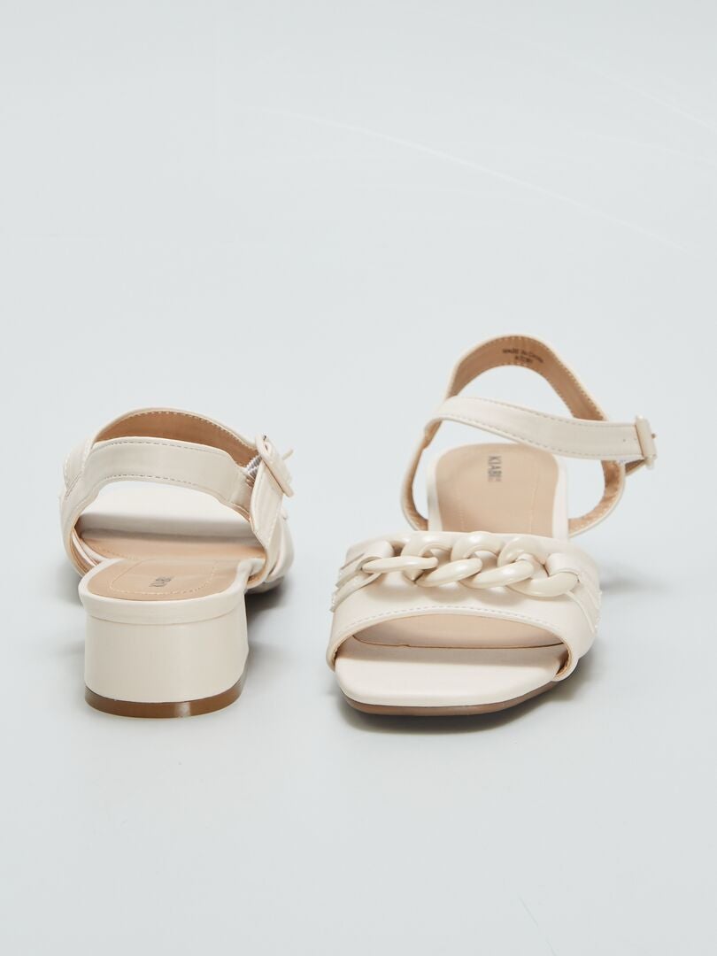 Sandalen met hak - BEIGE