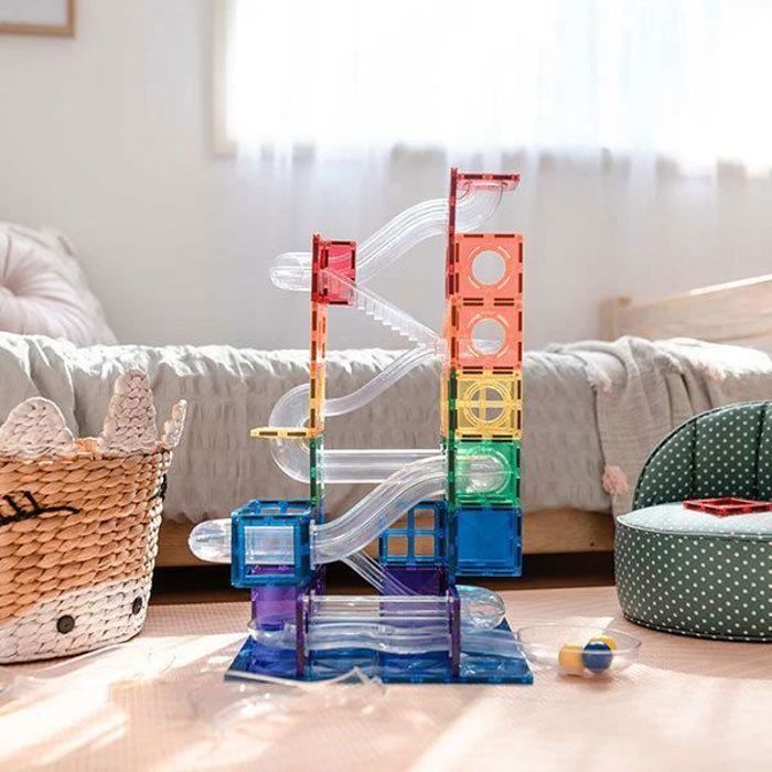 CONNETIX Bouwset Magnetische Regenboog Balbaan Tegels, 92 stuks