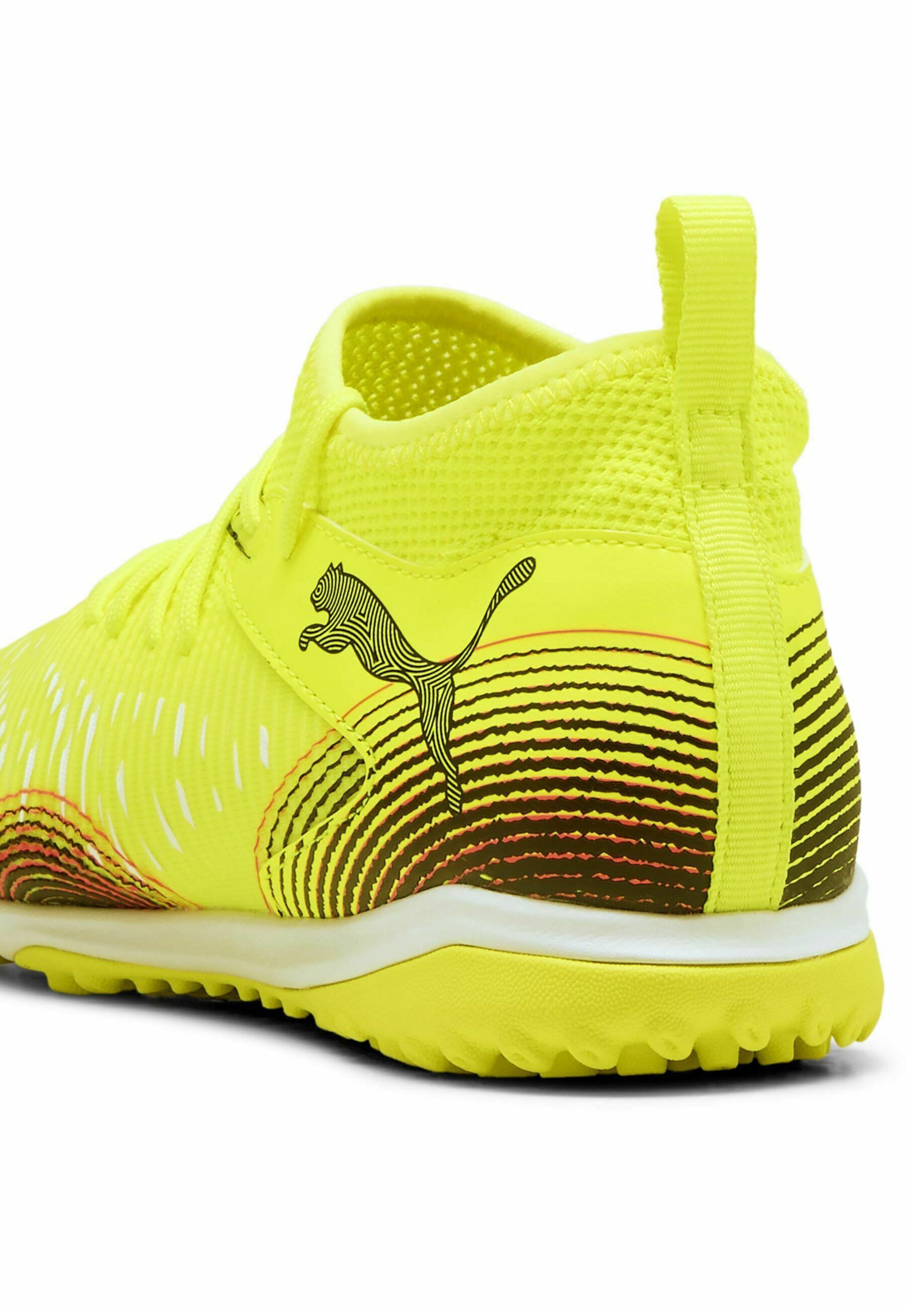 Puma FUTURE 8 MATCH - Chaussures de football pour terrain synthétique - Jaune alerte, noir éclaté par le soleil