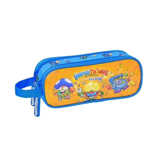 Safta Portatodo Doble De Superthings Serie 7, 210x60x80 Mm, Azul/multicolor