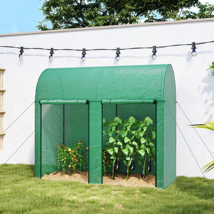 Serre de jardin - Outsunny - 2 m² - 2 portes zippées enroulables - acier PE haute densité 140 g/m² anti-UV - 2 x 1 x 1,78 m - vert