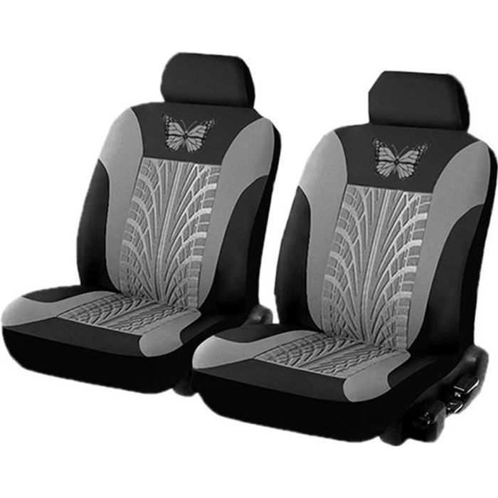Funda para asiento de coche - Juego universal de fundas - Paquete de 4 - Gris - Malla de nailon y esponja
