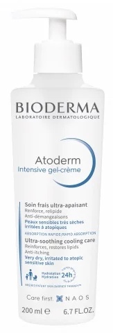 BIODERMA Bioderma Atoderm Intensieve Gelcrème 200 ml Jeukstillende en ultrafrisse verzorging voor de droge en atopische huid
