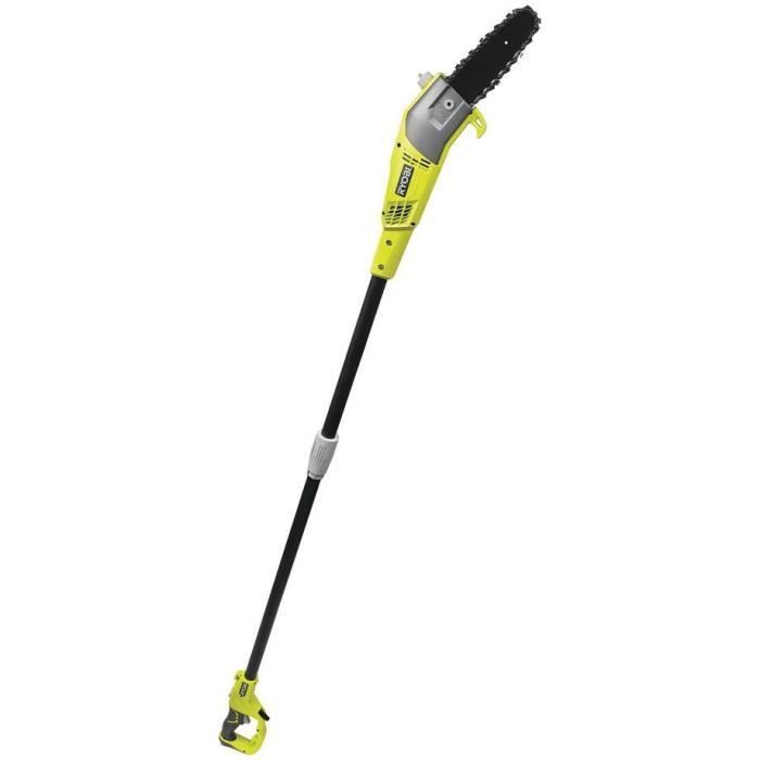 RYOBI - Podadora de pértiga de 750 W - Barra guía angular de 20 cm - Ángulo de 15° - 10 m/s - Tubo de extensión de 90 cm - Barra guía angular de 15° - RPP750S