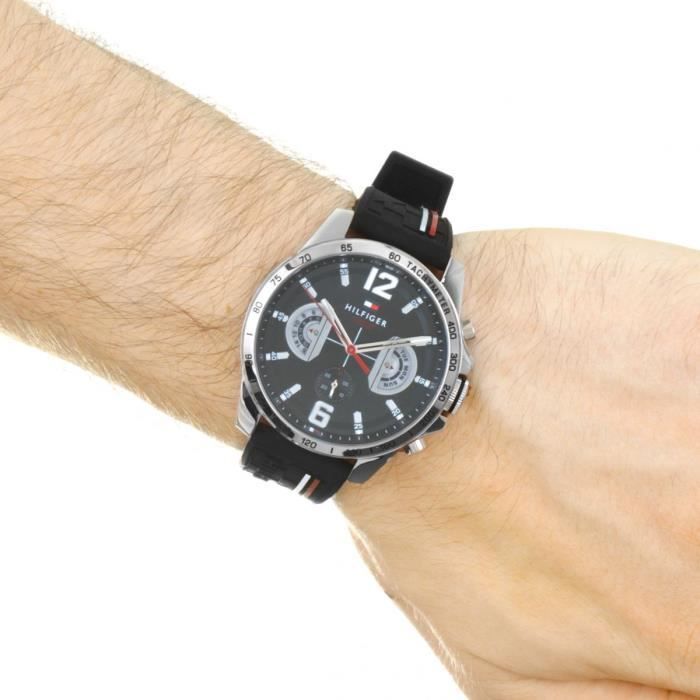 Reloj de cuarzo Tommy Hilfiger para hombre con esfera múltiple y correa de caucho 1791473