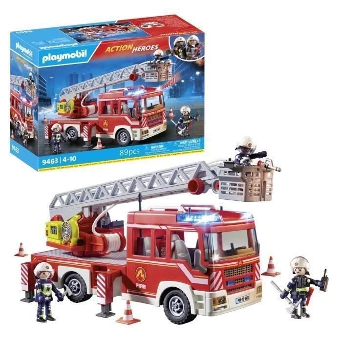PLAYMOBIL 9463 Brandweerwagen met draaibare ladder, Stadsactie, Leeftijd 4+