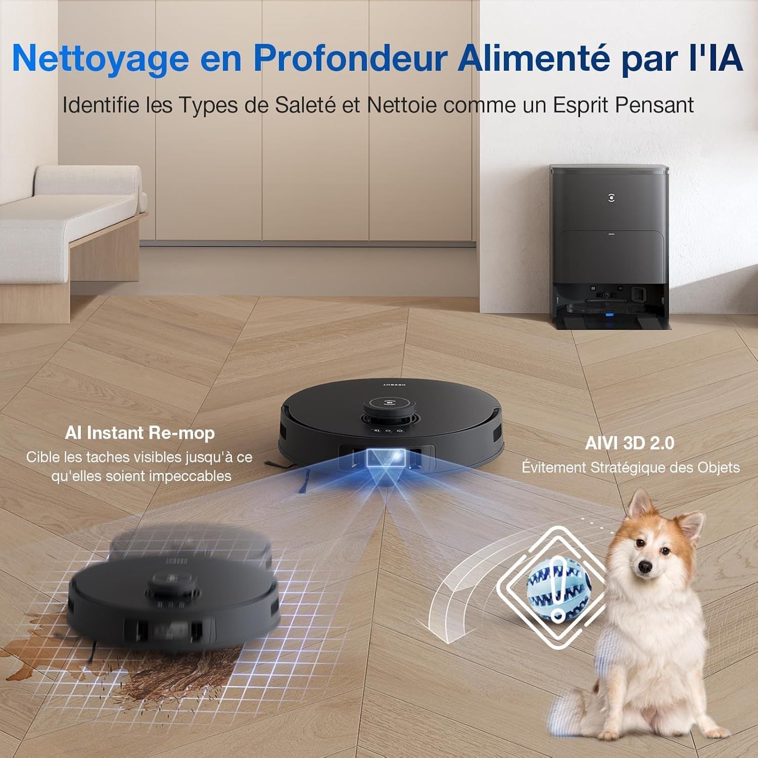 ECOVACS Deebot T30s Pro Gen2 - Aspirador e Mop Robô com Estação de Carregamento - 13500 Pa - Escova ZeroTangle - Limpeza com Água Morna
