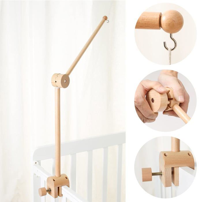 Support mobile bois pour lit bébé, support mobile table à langer