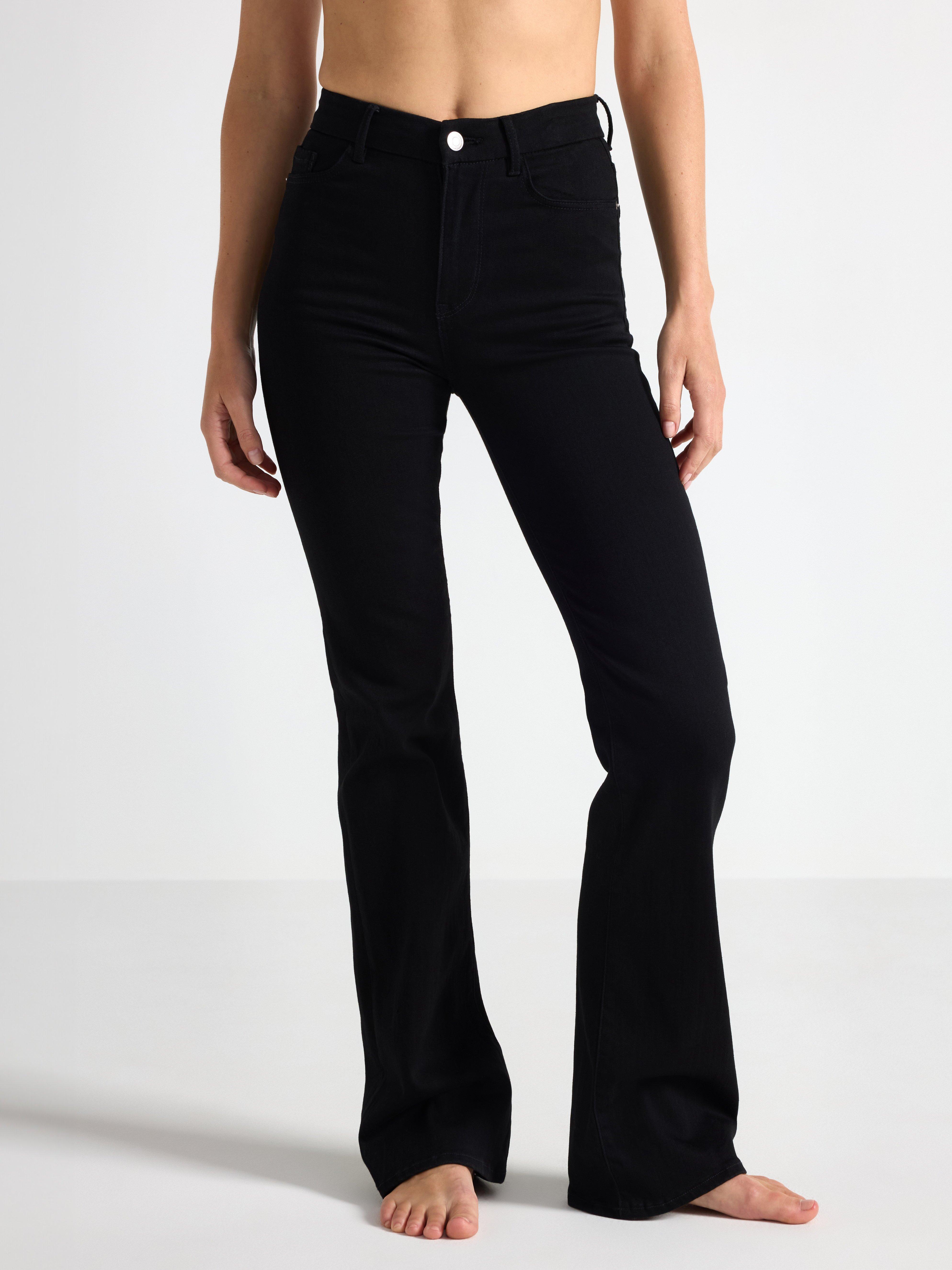 Pantalones vaqueros FLARE Mira extralargos con tejido súper elástico negro