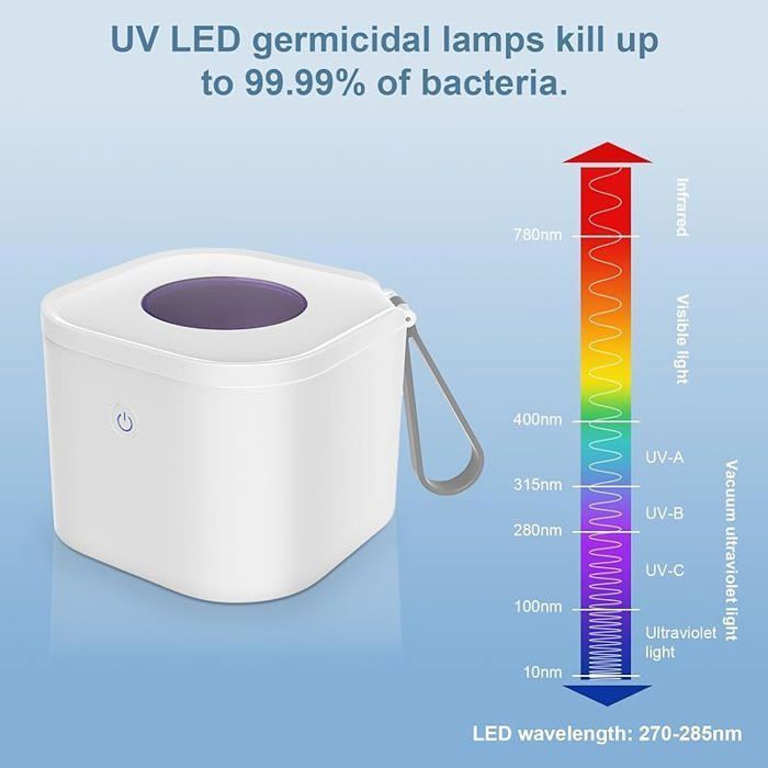 Stérilisateur de biberon UV portable pour bébé, 70 utilisations par charge, stérilise tétines et accessoires de tétine
