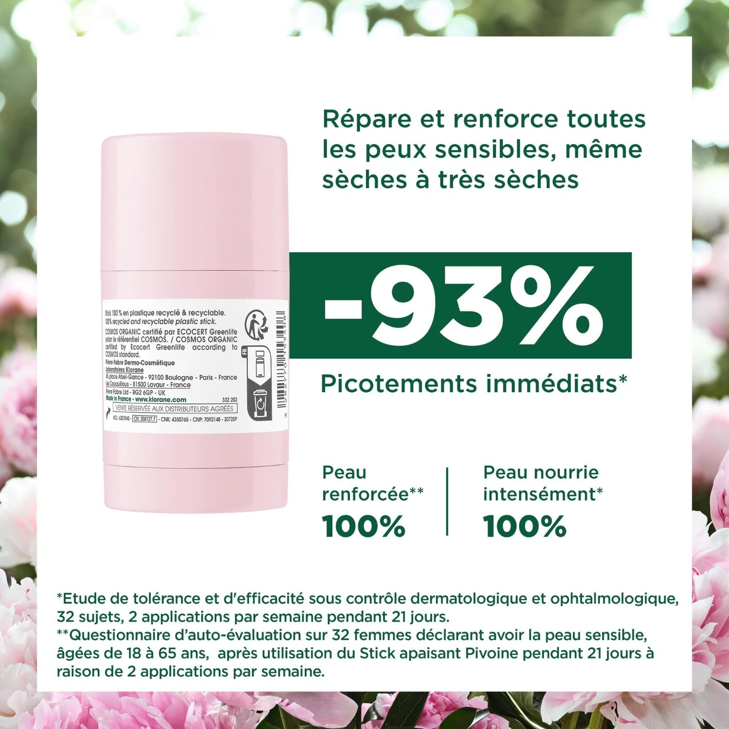 Klorane Masque en stick à la Pivoine BIO