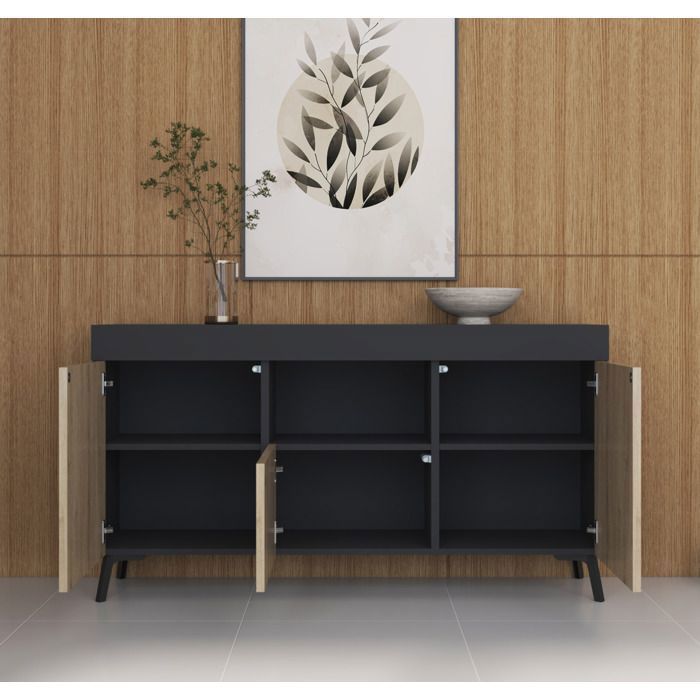 Credenza - Nera e Somona - 130 x 70 x 32,5 cm