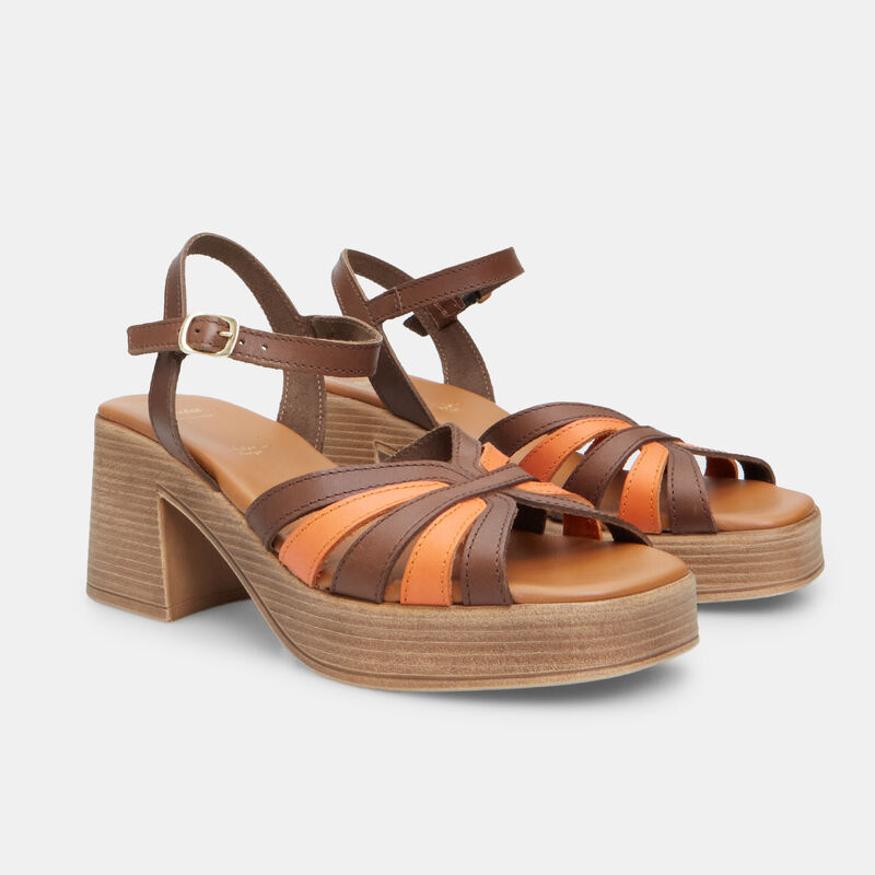 BATA Damsandaler i Läder med 7,5 cm Klack