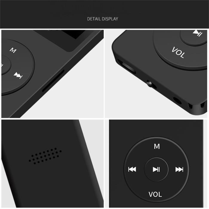Lecteur de musique MP3 MP4, mini baladeur de sport 16G, haut-parleur externe adapté aux enfants, lecteur MP3 enfichable 16 Go, bleu