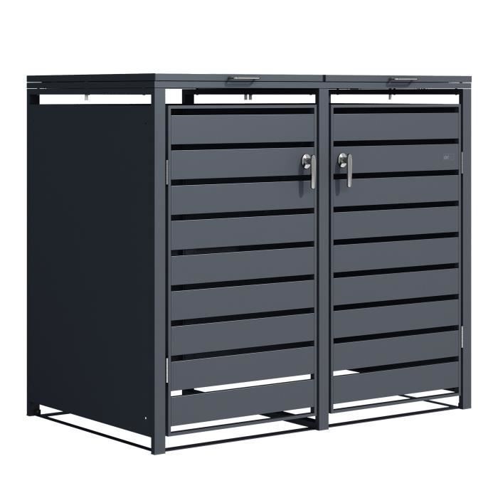 Bin enclosure - AXI - Lucas - Metal - Anthracite - 2 containers up to 240L