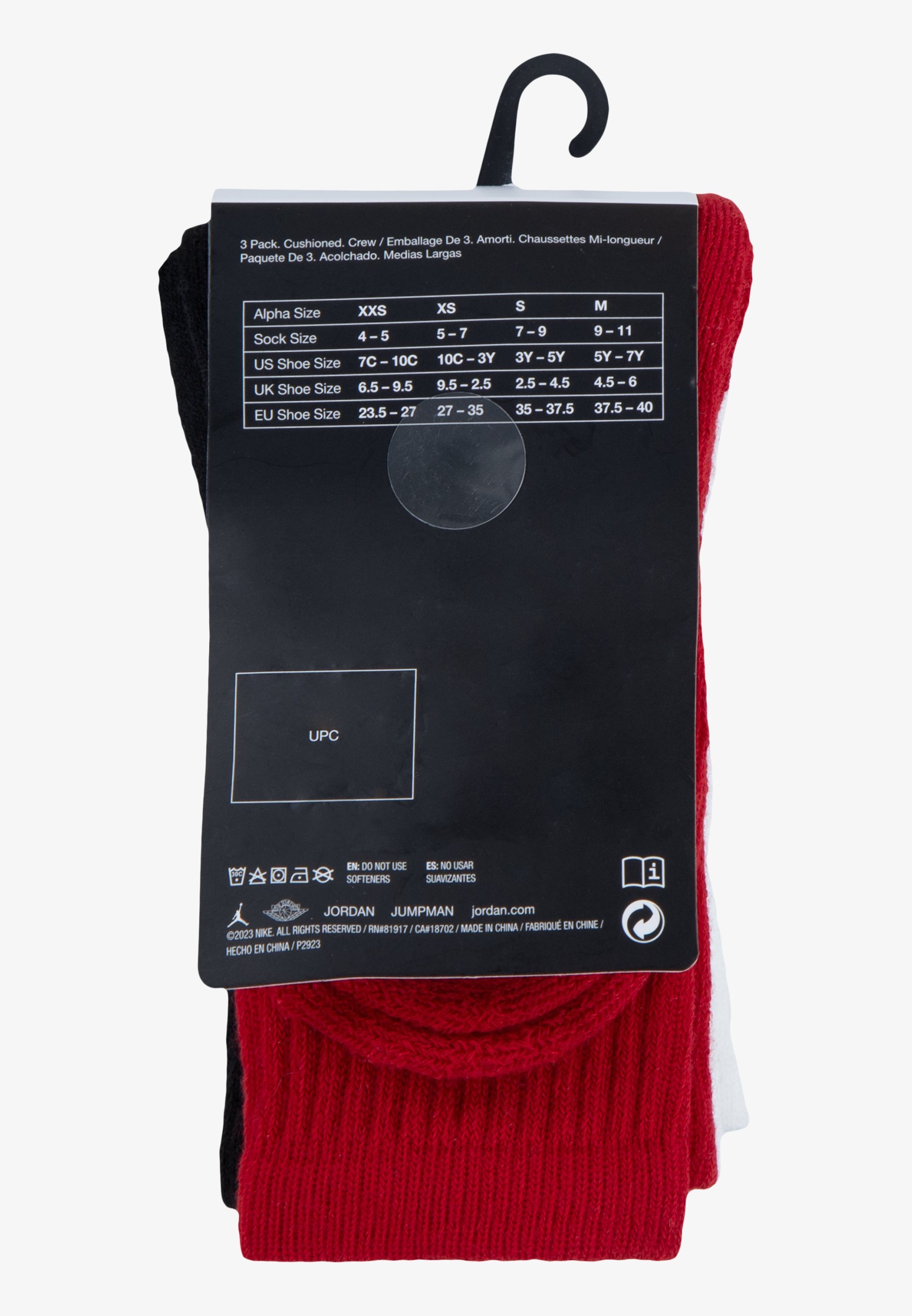 Jordan JUMPMAN CREW UNISEX LOT DE 3 - Chaussettes - rouge sport