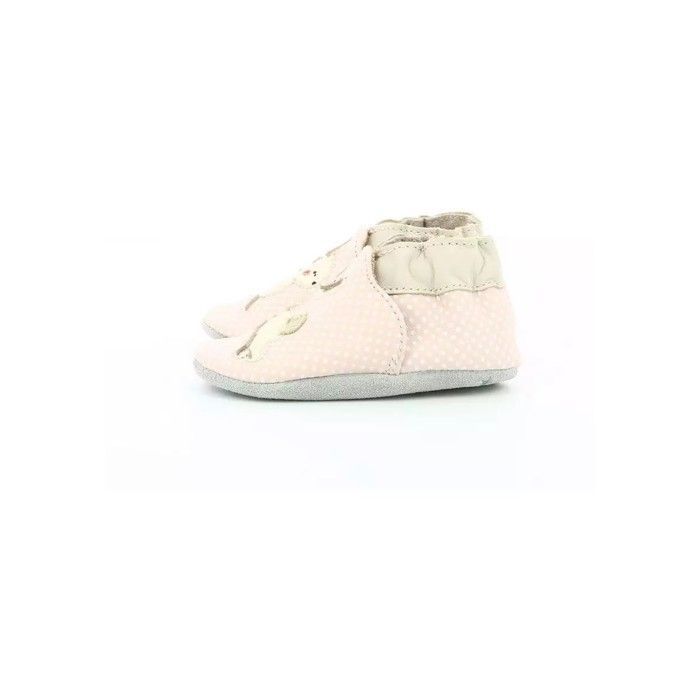 Pantofole da bambina Robeez Rabbit in pelle - Rosa chiaro