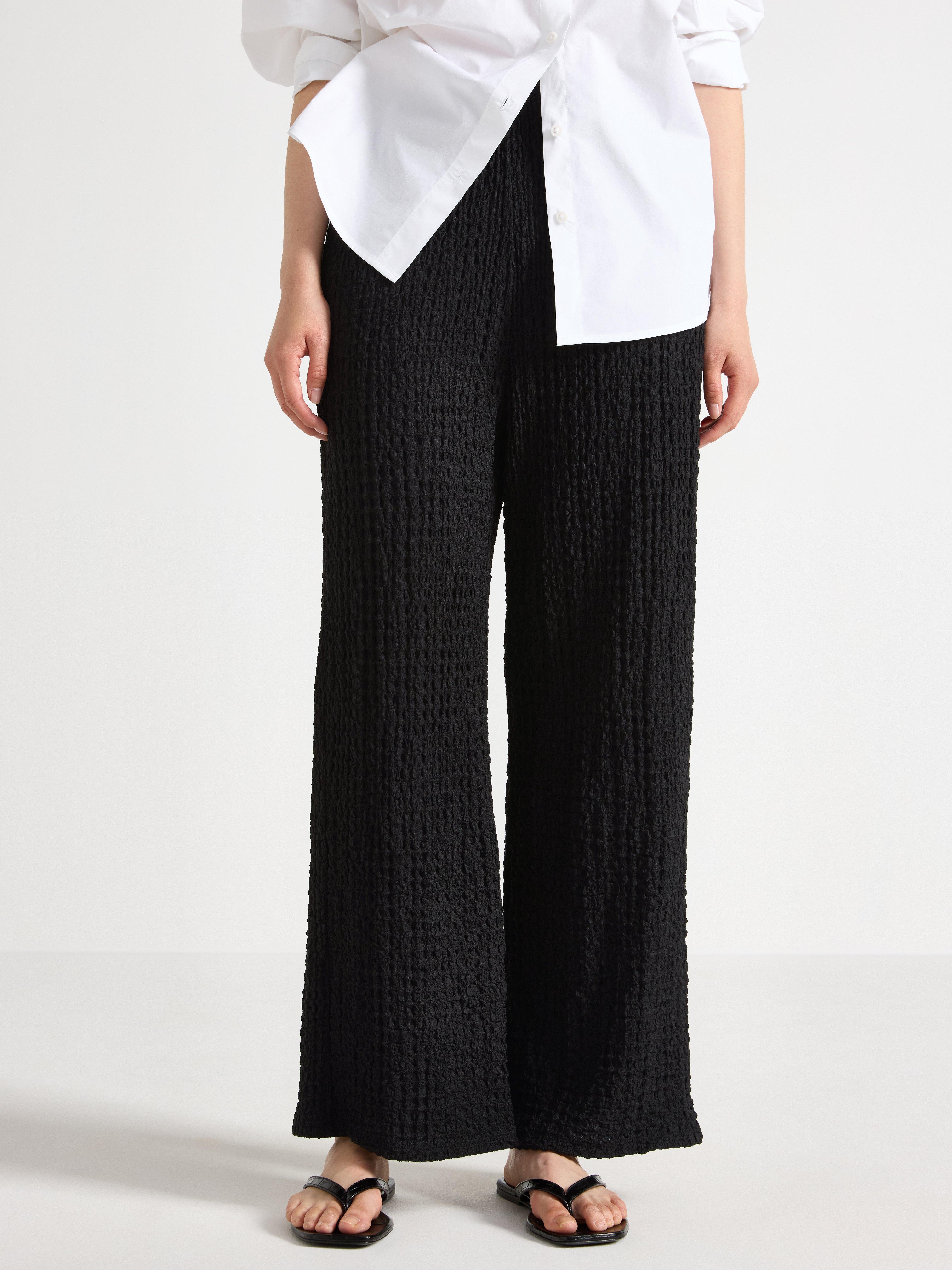 Pantalones de punto texturizado negros