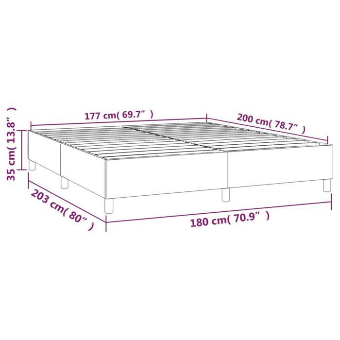 Cama doble CHIC para adultos - 180x200 cm. Estructura de cama gris oscuro de 180x200 cm. Terciopelo #Sara56183