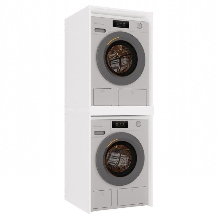 COMO - Mueble de almacenamiento para lavadora y secadora - Mueble que ahorra espacio - Blanco