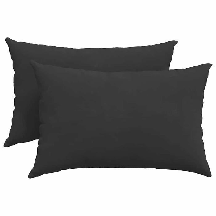 Cojines de tela para sofá - vidaXL - Negro - 60x40x20 cm - Fundas extraíbles - Relleno de poliéster