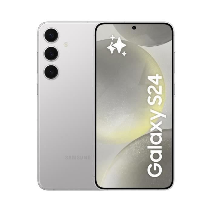 Smartphone Samsung Galaxy S24 de 256 GB, color plata.