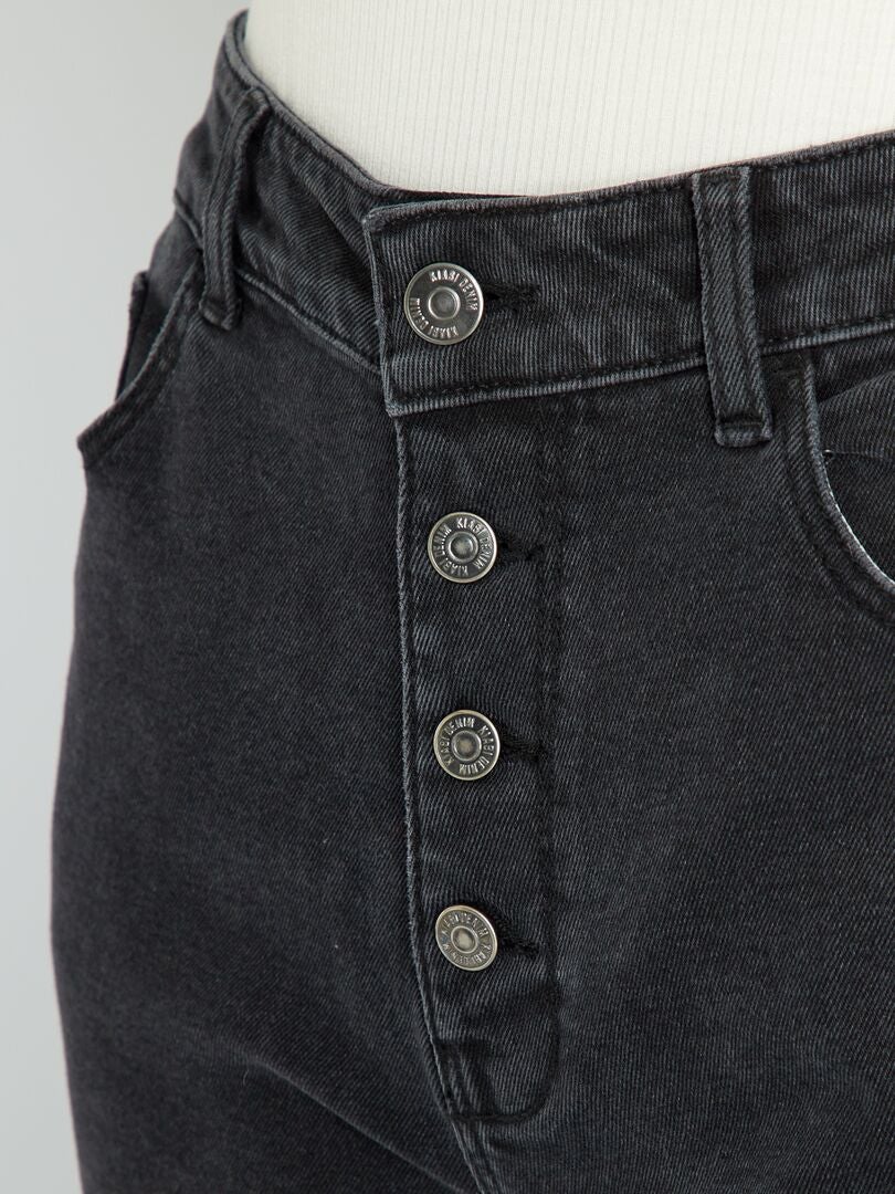 Calça jeans Mom de cintura super alta - L30 - PRETA