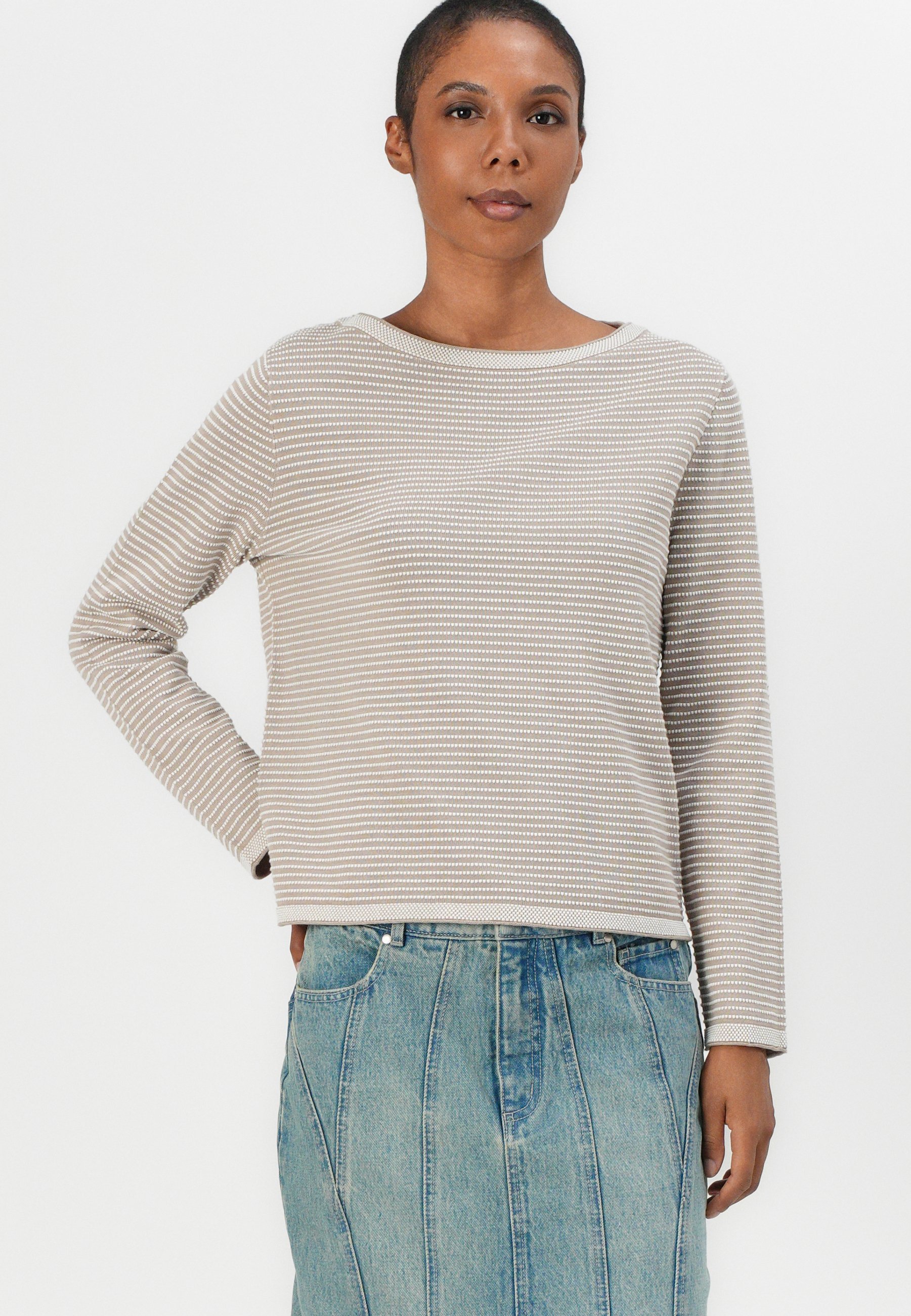 TOM TAILOR PULLOVER MET BUBBELSTRUCTUUR - Trui - zacht taupe