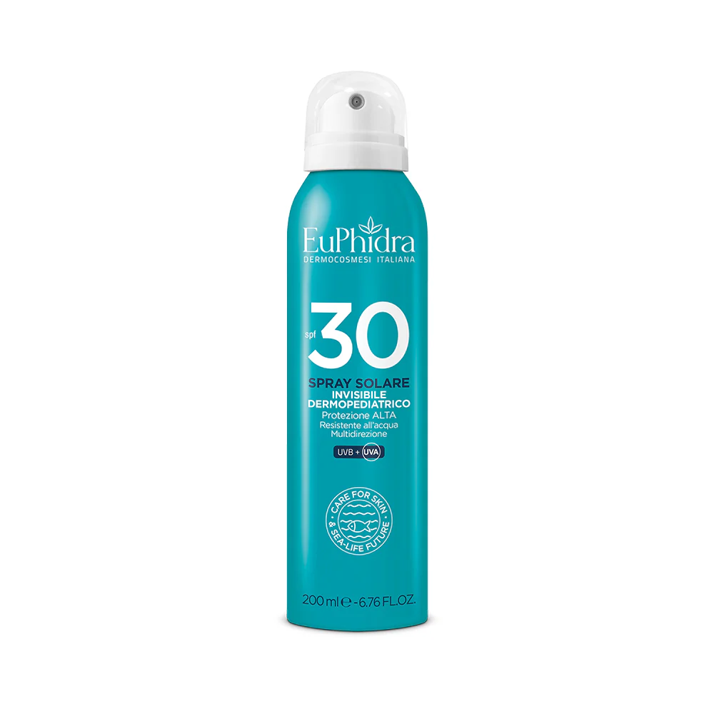 Solari Spray Solare Invisibile Dermopediatrico SPF30 - Crema Solare Bambini, Spray solare corpo alta prot., Prodotti per Bambini
