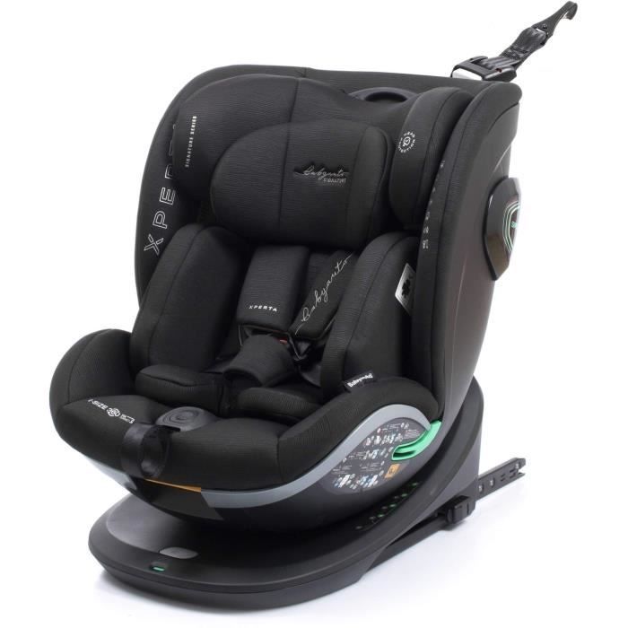 Silla de coche BABYAUTO XPERTA BLACK LINE - Desde el nacimiento hasta los 12 años - 0-36 kg - I-Size - ISOFIX - Giro de 360° - ECE R129
