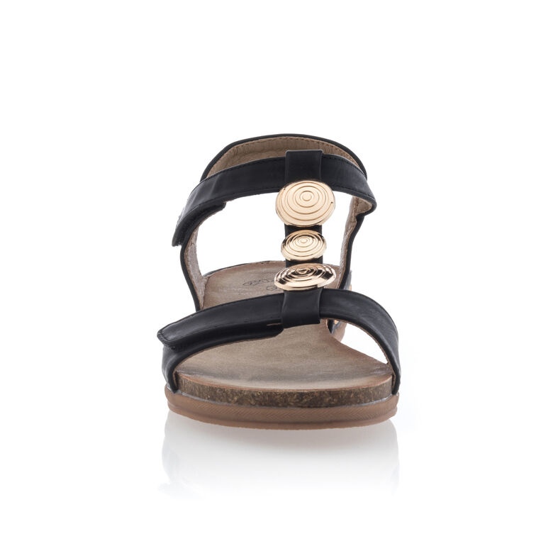 Schwarze Damensandalen / Zehenfreie Schuhe