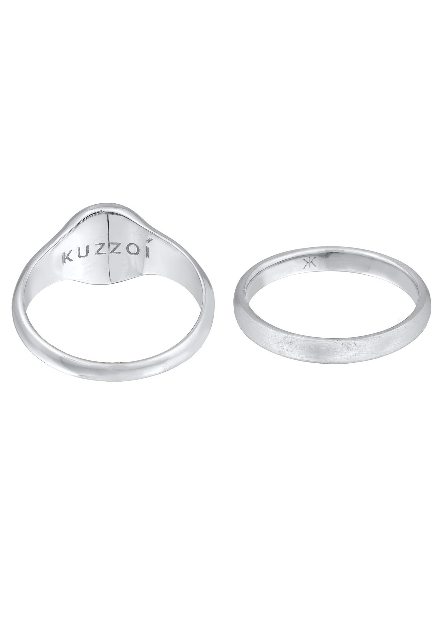 KUZZOI Bague de signalisation pour homme - Ensemble de bagues de base à tendance minimale en argent sterling 925