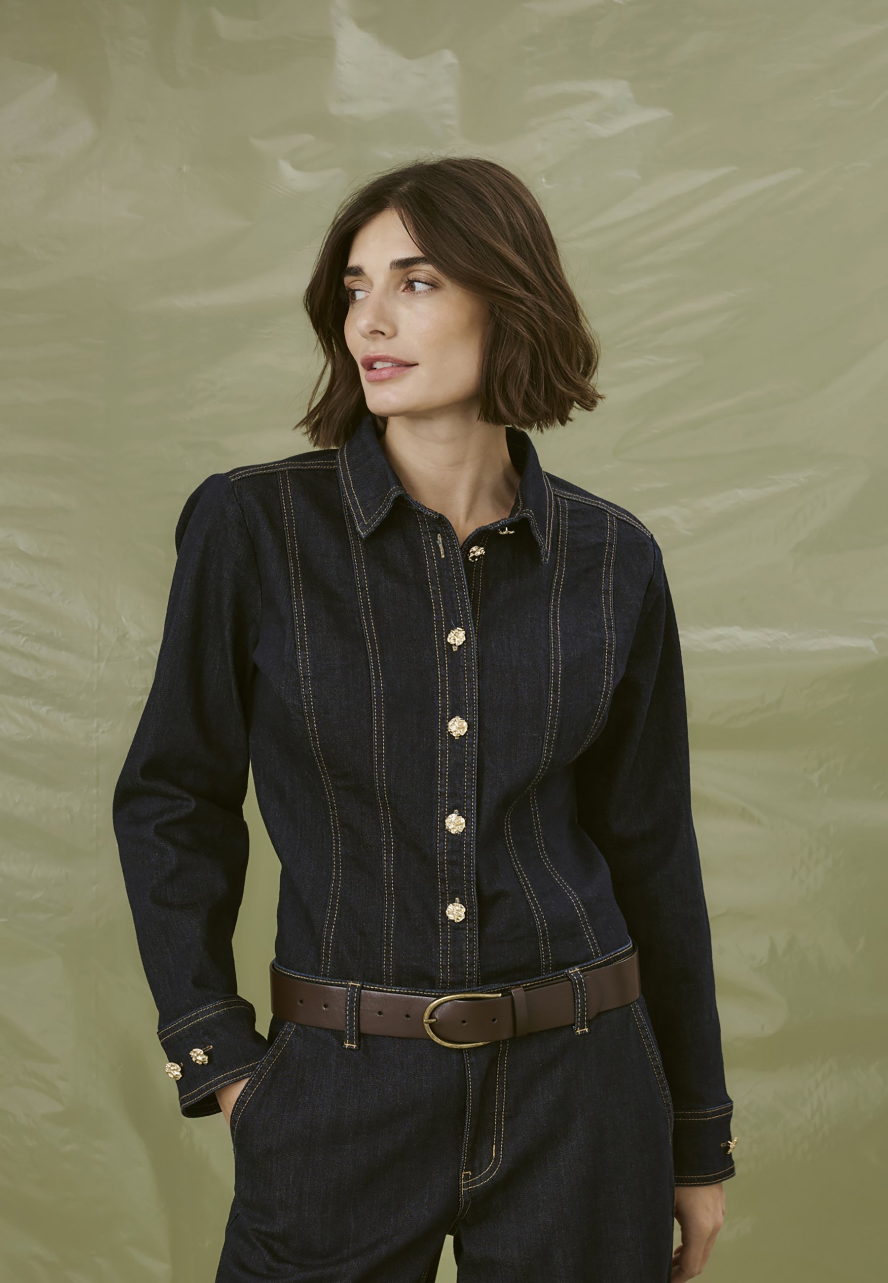 Culture CUBOBBIE DENIM - Bluse - marineblå