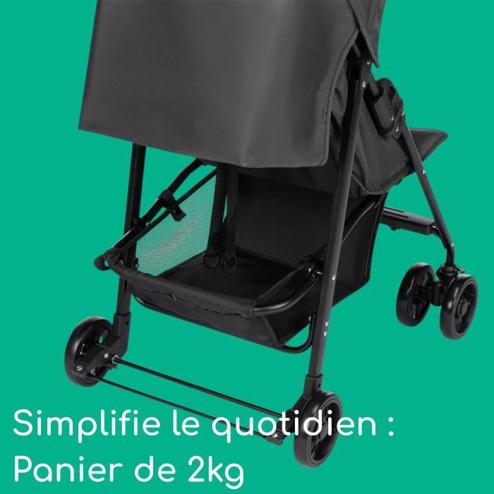 BEBE CONFORT Poussette canne Snow, ultra-légère (5 kg), De la naissance à 4 ans , Siège inclinable, Pliage compact, Mineral Graphite