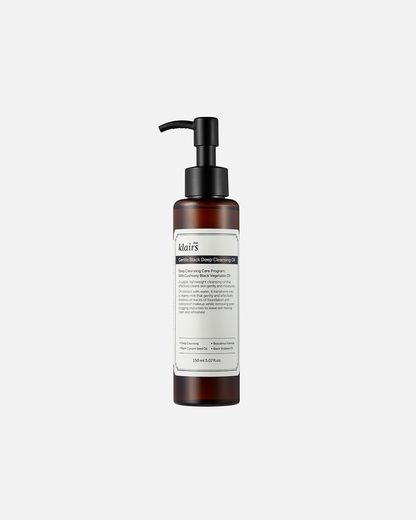 Dear Klairs Gesichtsreinigungsöl KLAIRS GENTLE BLACK TIEFENREINIGUNGSÖL - 150 ml